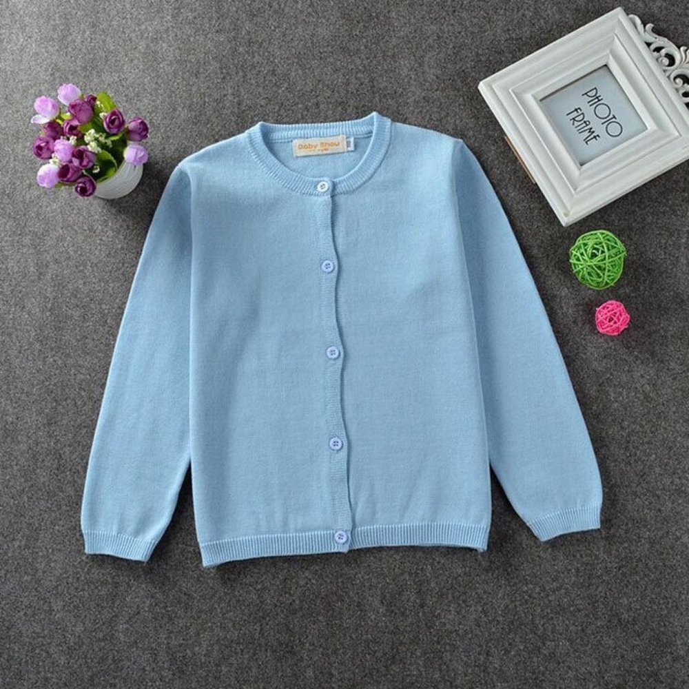 ANTI-WRINKLE, BREATHABLE GIRLS SOFT CARDIGAN